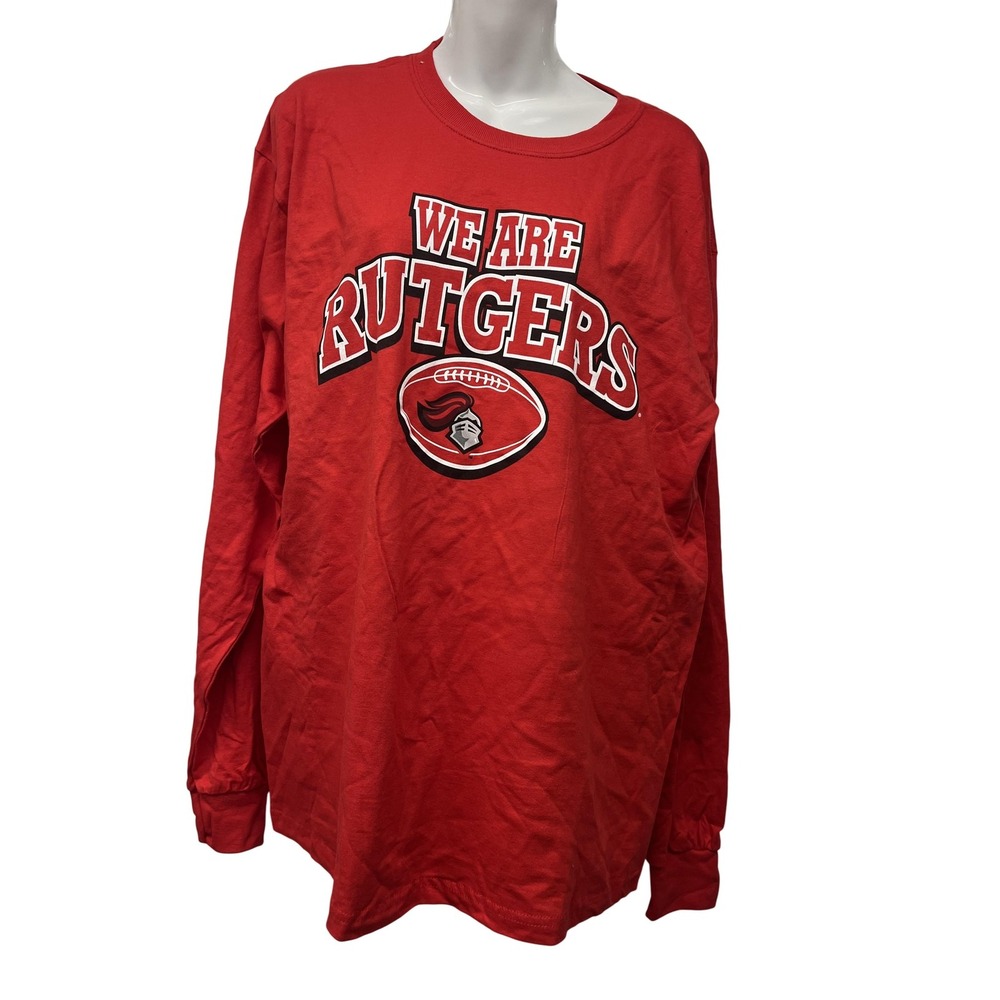 Rutgers Scarlet Knights Shirt Mens Large NCAA Football Long Sleeve Gildan Tee